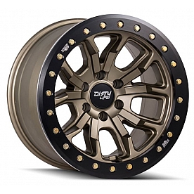Dirty Life Race Wheels 9303 DT-1 Dual-Tek - 17 x 9 Gold With Simulated Beadlock Ring - 9303-7973MGD12