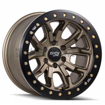 Dirty Life Race Wheels 9303 DT-1 Dual-Tek - 17 x 9 Gold With Simulated Beadlock Ring - 9303-7973MGD12-3