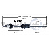 TrakMotive CV Axle Shaft - NI-8094