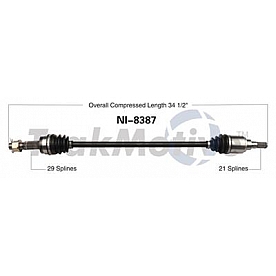 TrakMotive CV Axle Shaft - NI-8387