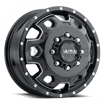 Ultra Wheel Warlock Dually 017 - 17 x 6.5 Black With Natural Accents - 017-7692FBM