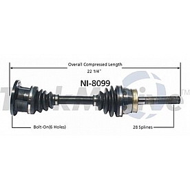 TrakMotive CV Axle Shaft - NI-8099