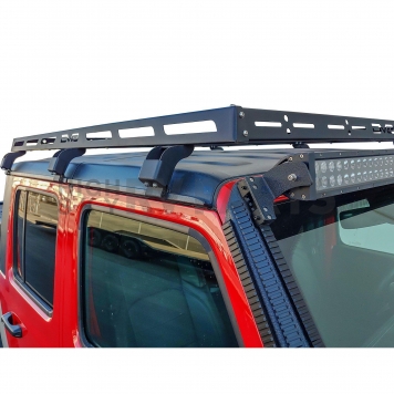 DV8 Offroad Roof Rack - 200 Pound Gutter Rail Mount Steel Rectangular Black - RRJL02-5