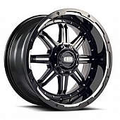 Grid Wheel GD10 - 20 x 12 Gloss Black With Natural Accents - GD1020120865M425