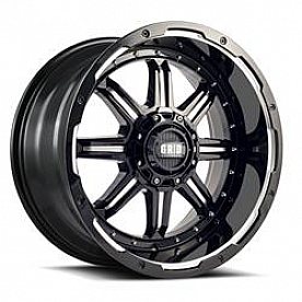 Grid Wheel GD10 - 20 x 12 Gloss Black With Natural Accents - GD1020120865M425