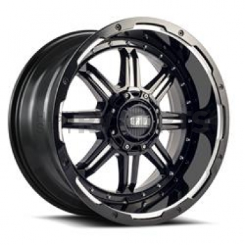 Grid Wheel GD10 - 20 x 12 Gloss Black With Natural Accents - GD1020120865M425