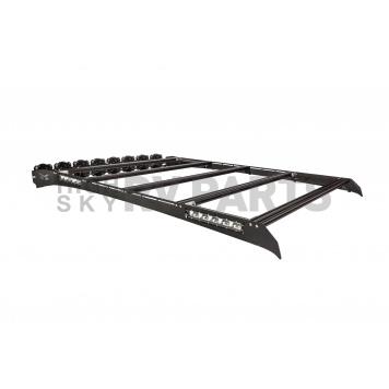 KC Hilites Roof Rack - M-RACKS Aluminum Direct-Fit Black Rectangular With 1 LED Radius Light Bar - 92162-2