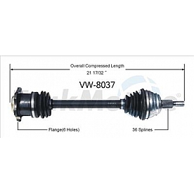 TrakMotive CV Axle Shaft - VW-8037