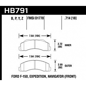 Hawk Performance Brake Pad - HB791Y.714