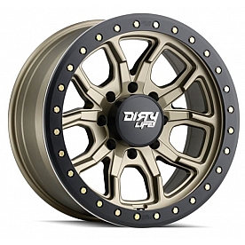Dirty Life Race Wheels 9303 DT-1 Dual-Tek - 17 x 9 Gold With Simulated Beadlock Ring - 9303-7973MGD38