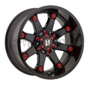 Ballistic Wheels 581 Beast 22 x 12 Black With Red Accents - 581222050-44GB-RD