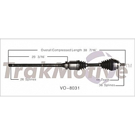 TrakMotive CV Axle Shaft - VO-8031