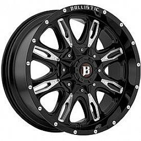 Ballistic Wheels 953 Scythe - 17 x 9 Gloss Black With Natural Accents - 953790060-12GBX