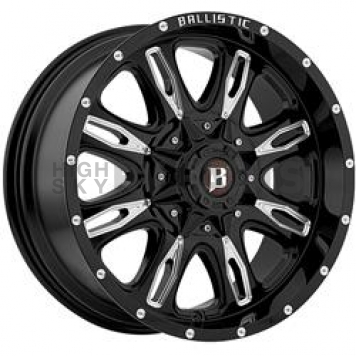 Ballistic Wheels 953 Scythe - 17 x 9 Gloss Black With Natural Accents - 953790060-12GBX