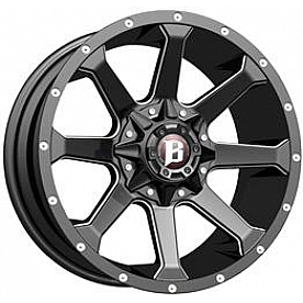 Ballistic Wheels 971 Hawk - 20 x 9 Black With Natural Accents - 971290267+18FBX