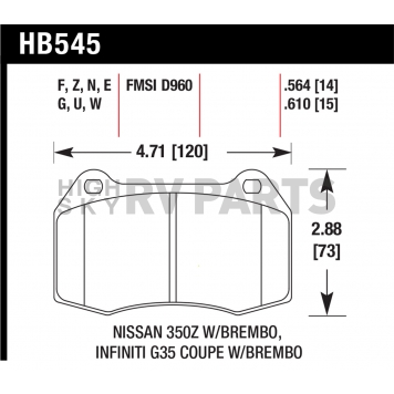 Hawk Performance Brake Pad - HB545F.564-1