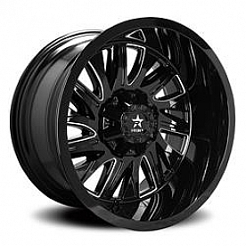 RBP Wheel 75R Batallion 22 x 12 Black With Natural Accents - 75R-2212-86-44BG