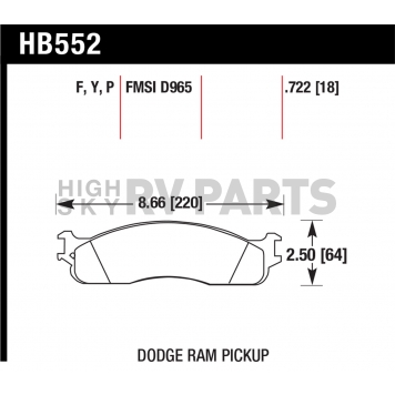 Hawk Performance Brake Pad - HB552Y.722-1