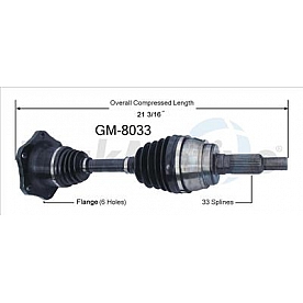 TrakMotive CV Axle Shaft - GM-8033