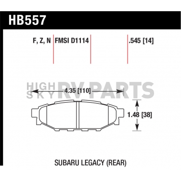 Hawk Performance Brake Pad - HB557F.545-1