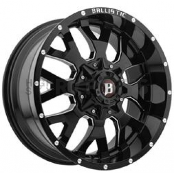 Ballistic Wheels 853 Tank - 20 x 10 Gloss Black With Natural Accents - 853200870-19GBX