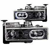 ANZO USA Headlight Assembly&nbsp;Rectangular&nbsp;Standard Beam With Halo&nbsp;Set Of 2 - 111005