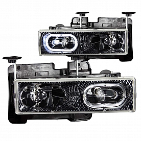ANZO USA Headlight Assembly&nbsp;Rectangular&nbsp;Standard Beam With Halo&nbsp;Set Of 2 - 111005