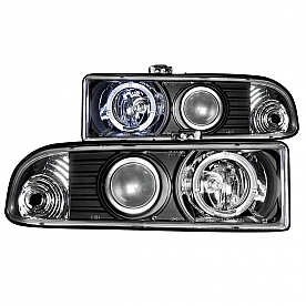 ANZO USA Headlight Assembly&nbsp;Rectangular&nbsp;Projector Beam With Halo&nbsp;Set Of 2 - 111015