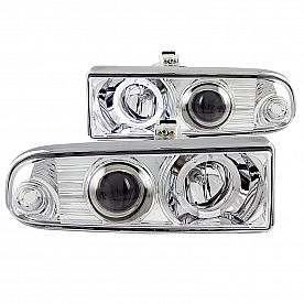 ANZO USA Headlight Assembly&nbsp;Rectangular&nbsp;Projector Beam With Halo&nbsp;Set Of 2 - 111016