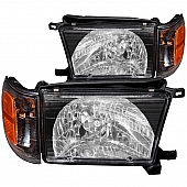 ANZO USA Headlight Assembly&nbsp;Trapezoid&nbsp;Standard Beam&nbsp;Set Of 2 - 111077