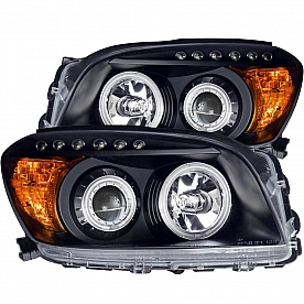 ANZO USA Headlight Assembly&nbsp;Trapezoid&nbsp;Projector Beam&nbsp;Set Of 2 - 111120