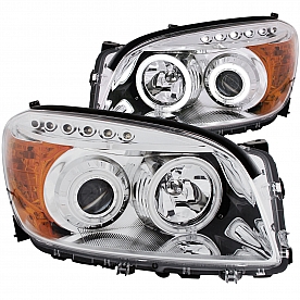 ANZO USA Headlight Assembly&nbsp;Trapezoid&nbsp;Projector Beam&nbsp;Set Of 2 - 111121