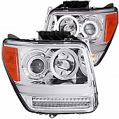 ANZO USA Headlight Assembly&nbsp;Trapezoid&nbsp;Projector Beam&nbsp;Set Of 2 - 111144