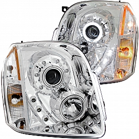 ANZO USA Headlight Assembly&nbsp;Trapezoid&nbsp;Projector Beam&nbsp;Set Of 2 - 111147