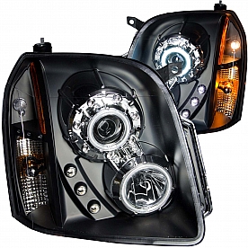 ANZO USA Headlight Assembly&nbsp;Trapezoid&nbsp;Projector Beam&nbsp;Set Of 2 - 111148