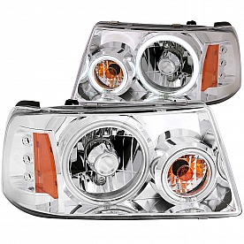 ANZO USA Headlight Assembly&nbsp;Trapezoid&nbsp;Projector Beam&nbsp;Set Of 2 - 111151