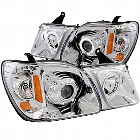 ANZO USA Headlight Assembly&nbsp;Trapezoid&nbsp;Projector Beam&nbsp;Set Of 2 - 111169