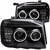 ANZO USA Headlight Assembly&nbsp;Trapezoid&nbsp;Projector Beam&nbsp;Set Of 2 - 111172