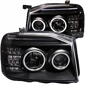 ANZO USA Headlight Assembly&nbsp;Trapezoid&nbsp;Projector Beam&nbsp;Set Of 2 - 111172