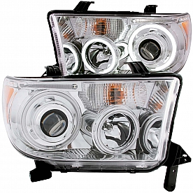 ANZO USA Headlight Assembly&nbsp;Trapezoid&nbsp;Projector Beam&nbsp;Set Of 2 - 111173