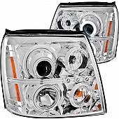 ANZO USA Headlight Assembly&nbsp;Trapezoid&nbsp;Projector Beam&nbsp;Set Of 2 - 111176