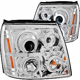 ANZO USA Headlight Assembly&nbsp;Trapezoid&nbsp;Projector Beam&nbsp;Set Of 2 - 111176