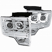 ANZO USA Headlight Assembly&nbsp;Trapezoid&nbsp;Projector Beam With U-Bar&nbsp;Set Of 2 - 111264