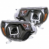 ANZO USA Headlight Assembly&nbsp;Trapezoid&nbsp;Projector Beam With U-Bar&nbsp;Set Of 2 - 111290
