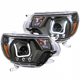 ANZO USA Headlight Assembly&nbsp;Trapezoid&nbsp;Projector Beam With U-Bar&nbsp;Set Of 2 - 111290