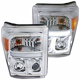 ANZO USA Headlight Assembly&nbsp;Rectangular&nbsp;Projector Beam With U-Bar&nbsp;Set Of 2 - 111291