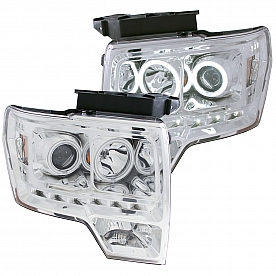ANZO USA Headlight Assembly&nbsp;Rectangular&nbsp;Projector Beam&nbsp;Set Of 2 - 111297