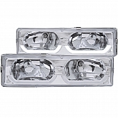 ANZO USA Headlight Assembly&nbsp;Rectangular&nbsp;Standard Beam With Low Brow&nbsp;Set Of 2 - 111300