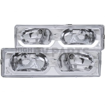 ANZO USA Headlight Assembly Rectangular Standard Beam With Low Brow Set Of 2 - 111300