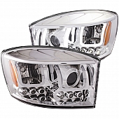 ANZO USA Headlight Assembly&nbsp;Trapezoid&nbsp;Projector Beam With U-Bar&nbsp;Set Of 2 - 111315
